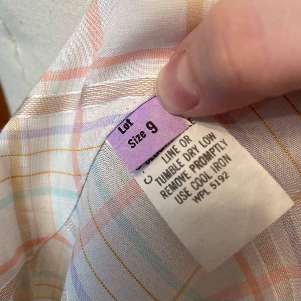 Vintage 1980s pink plaid puff sleeve dress - Picture 6 of 6